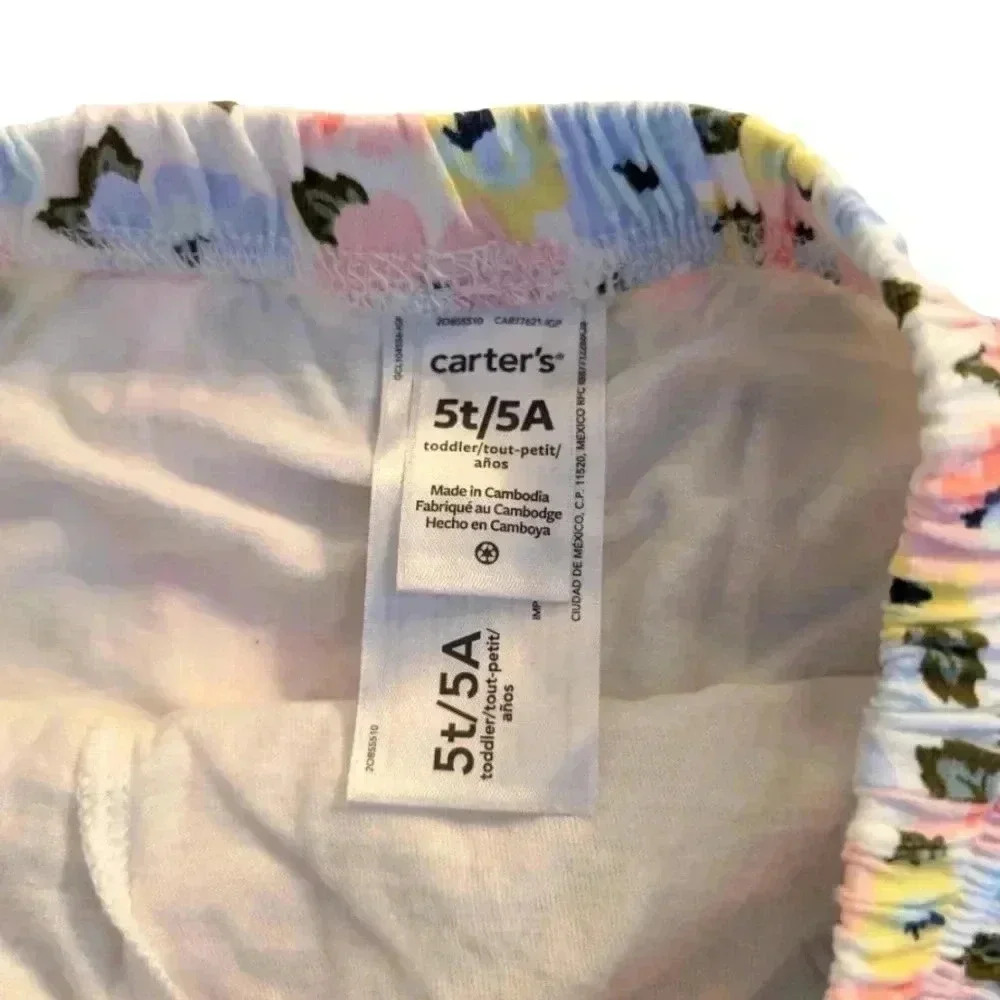 Carter's 2-Piece Bunny Tee & Floral Skort Set Girls Sz 5T